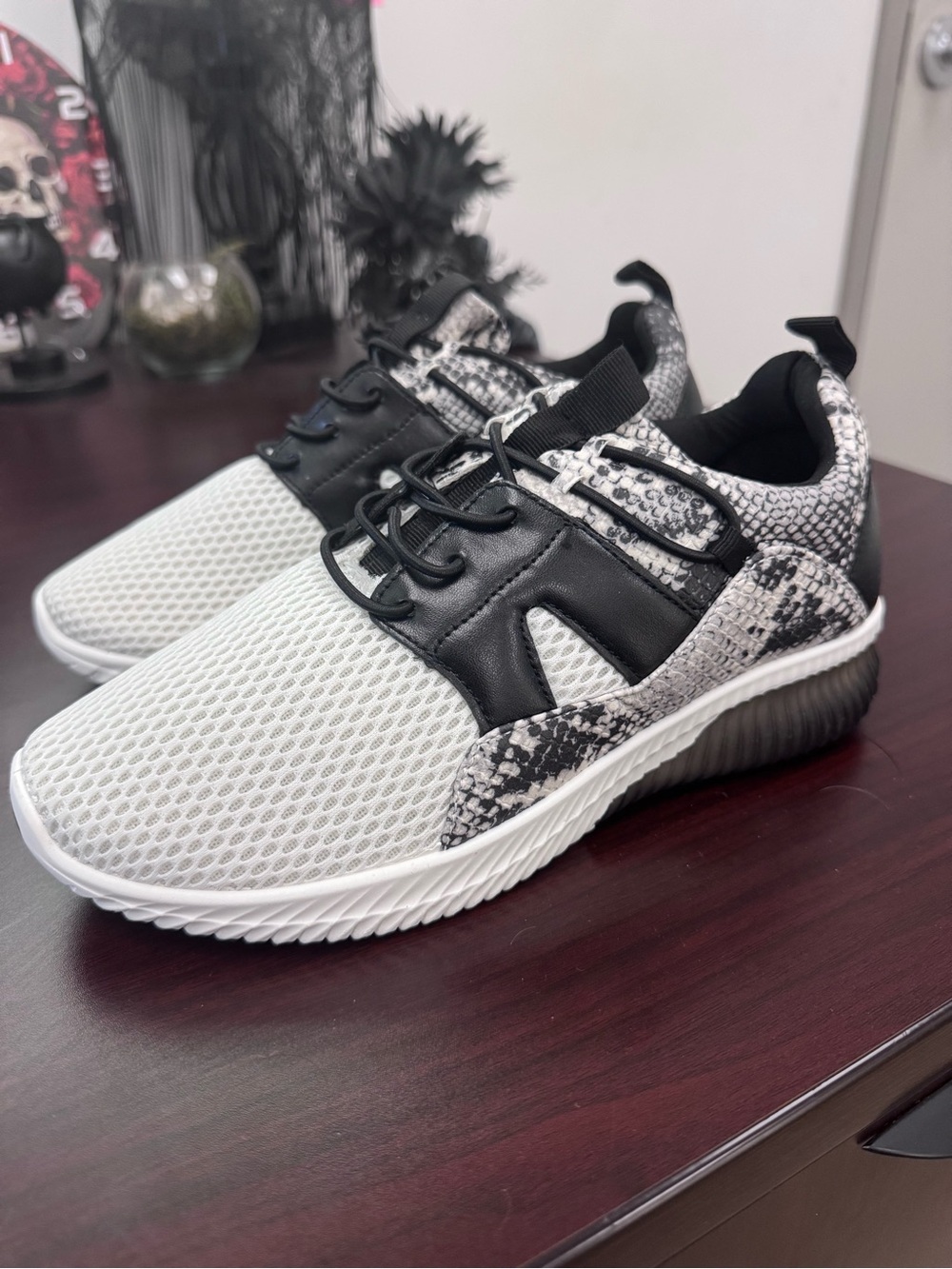 Black & White Mesh Athletic Sneakers